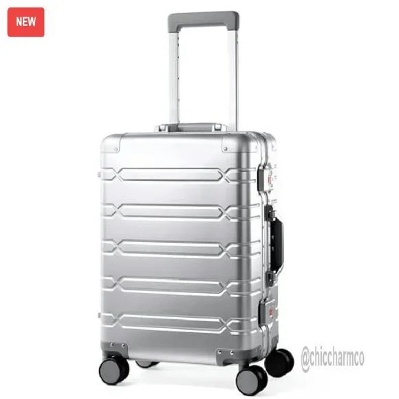 20 Inch Aluminum Carry On Luggage Hard Shell Spinner Wheels Airline Approved